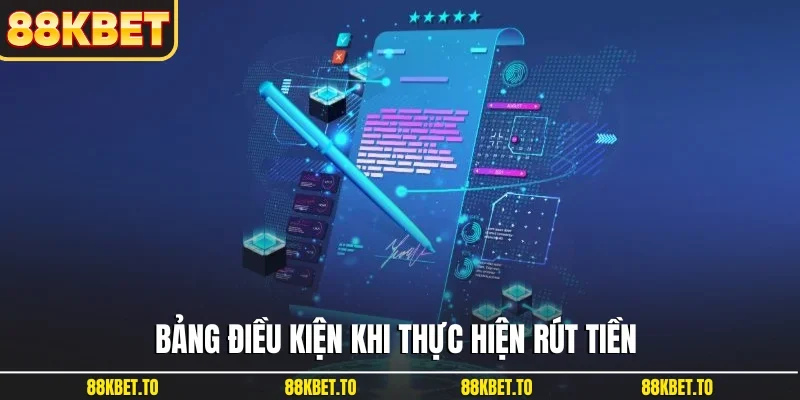 Bảng điều kiện khi thực hiện rút tiền
